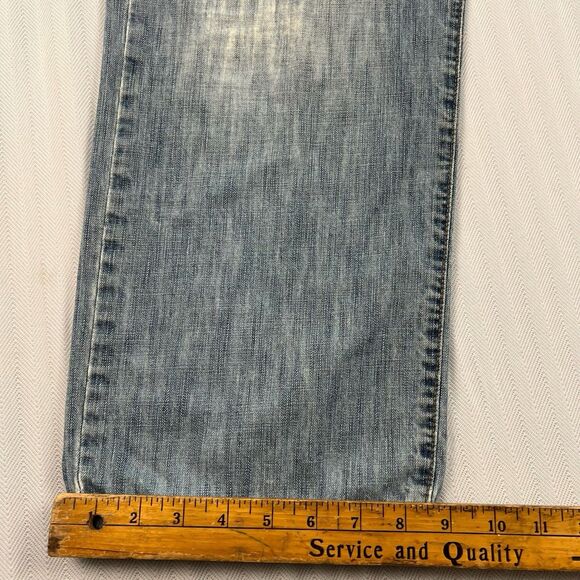 Calvin Klein Mens Light Weight Distressed Baggy Denim Jeans Size 33x30 Y2K - Picture 7 of 8